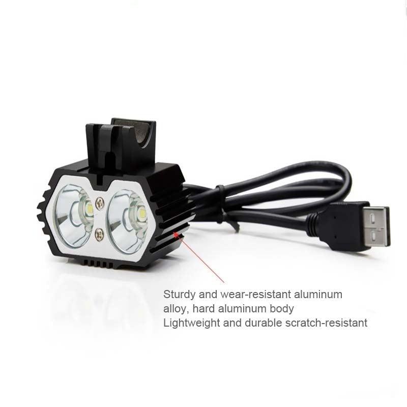 Stevvex LED bike light ST90SP1474ADV, aluminum alloy body, USB-rechargeable dual-LED lamp on Tampa Home & Garden Store