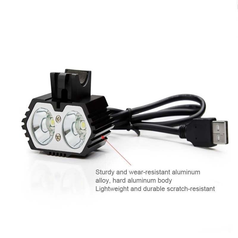 Stevvex LED bike light front headlamp, USB rechargeable, aluminum alloy, waterproof dual-LED on Tampa Home & Garden Store