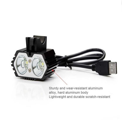 Stevvex LED bike light front headlamp, USB rechargeable, aluminum alloy, waterproof dual-LED on Tampa Home & Garden Store