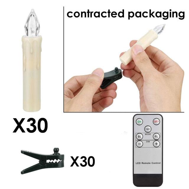 Stevvex LED flameless taper candles with remote, warm-white 30-pc set on Tampa Home & Garden Store