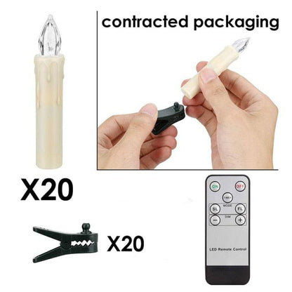 Stevvex LED flameless taper candles 20-pack with remote warm white on Tampa Home & Garden Store