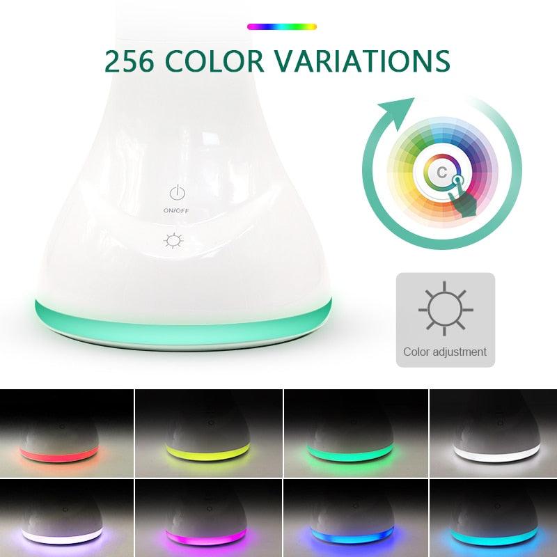 Stevvex LED desk lamp foldable touch rechargeable with color-changing base 256 variations on Tampa Home & Garden Store