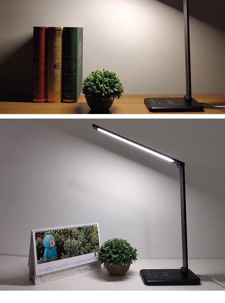 Stevvex desk lamp black metal with USB dimmer, 5-level brightness for bedside reading on Tampa Home & Garden Store