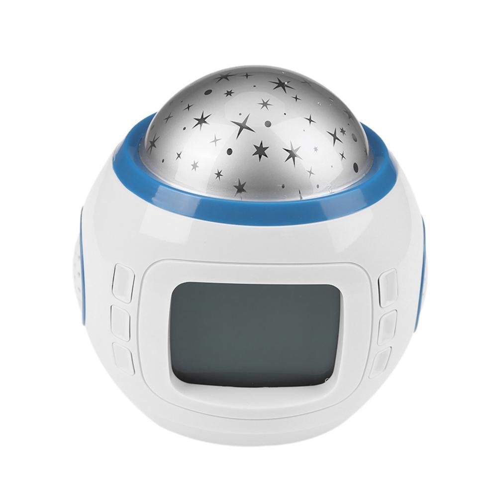 Stevvex LED digital alarm clock with starry sky projector, calendar and thermometer on Tampa Home & Garden Store