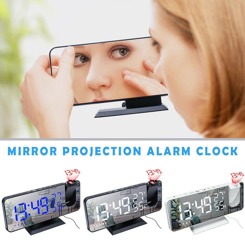 Stevvex mirror projection alarm clocks (set of 3) with LED displays and USB charger on Tampa Home & Garden Store