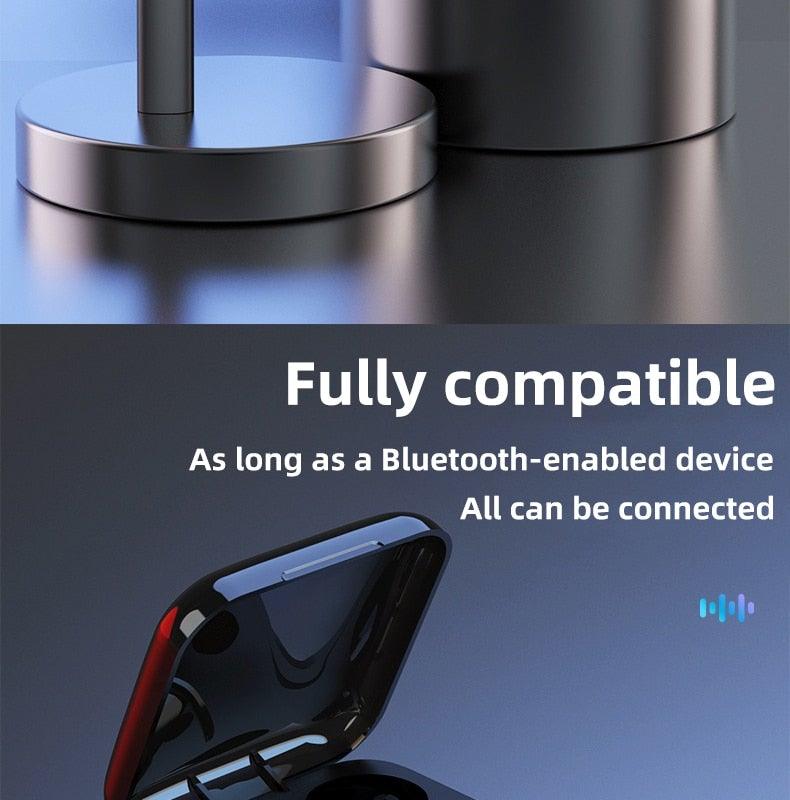 Stevvex black wireless in-ear headphones with built-in mic and Bluetooth 5.0 for sports on Tampa Home & Garden Store