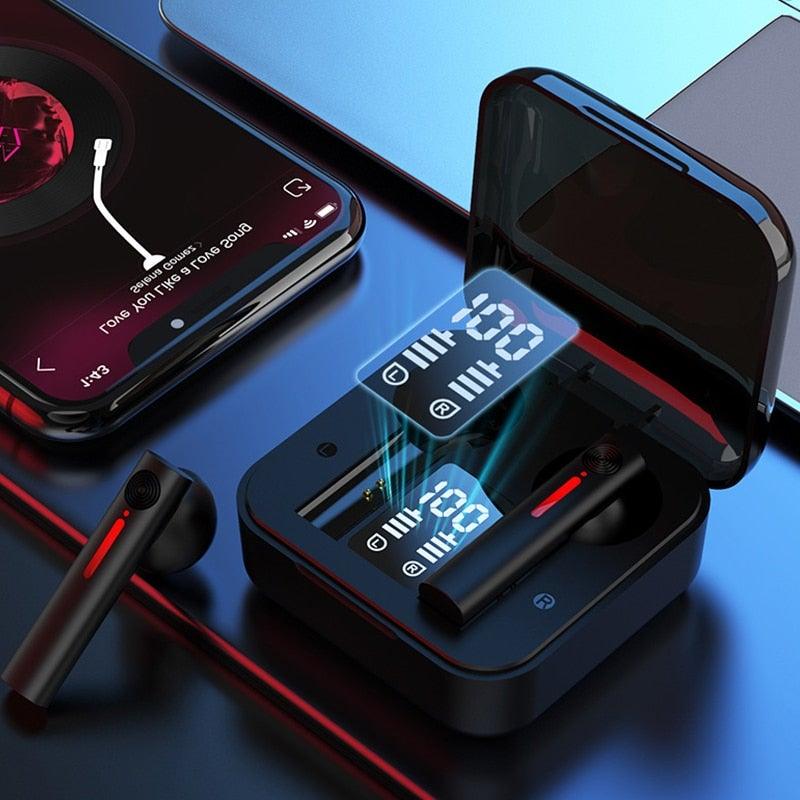 Stevvex wireless in-ear headphones with LED display case and magnetic buds for sport on Tampa Home & Garden Store