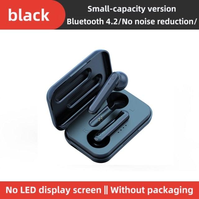Stevvex black in-ear wireless headphones with magnetic earbuds, compact charging case, on Tampa Home & Garden Store