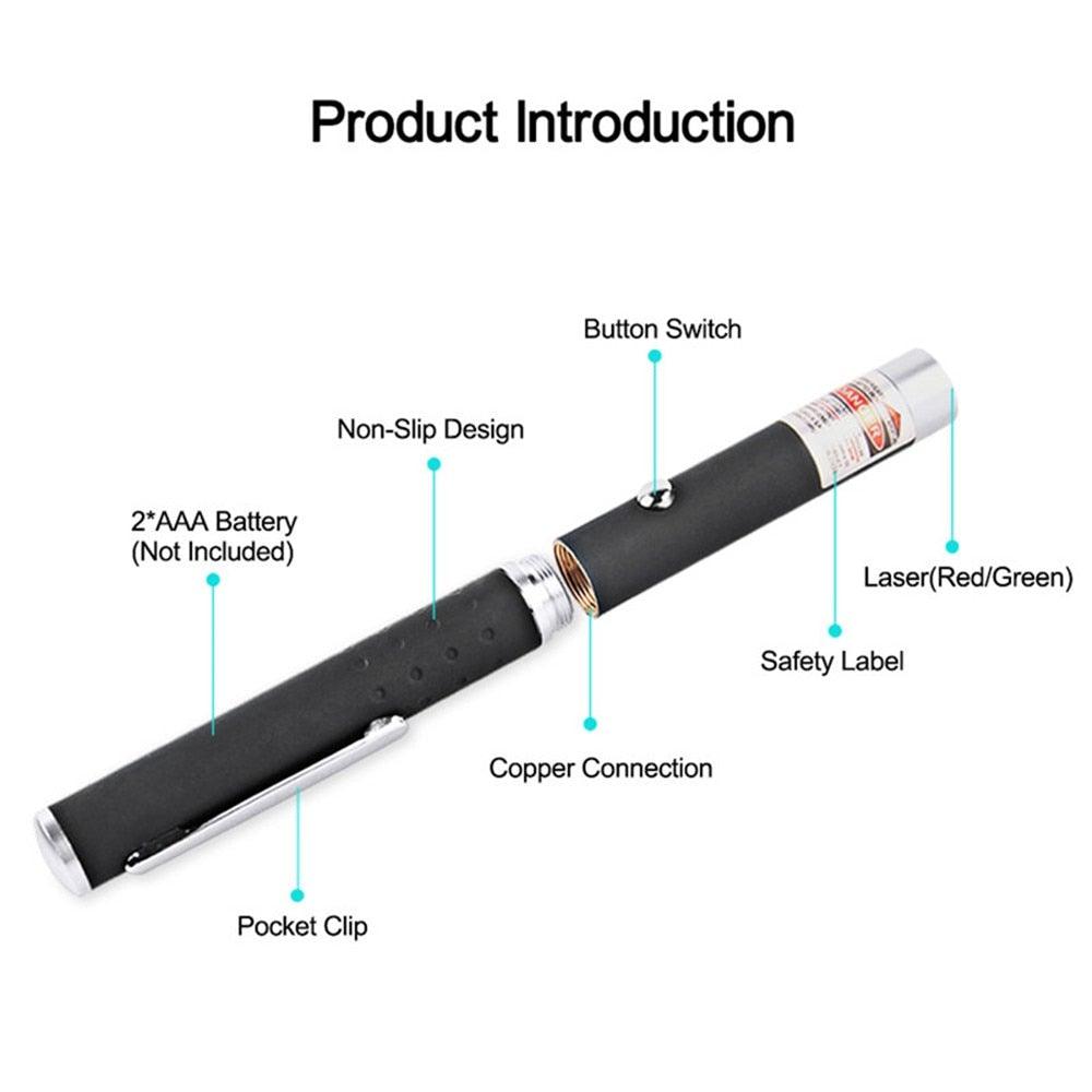 Stevvex LED Laser Cat Toy with red/green laser, black handheld pointer, pocket clip on Tampa Home & Garden Store