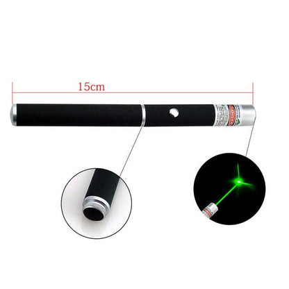 Stevvex LED laser cat toy pen with black body and green laser dot for indoor play on Tampa Home & Garden Store