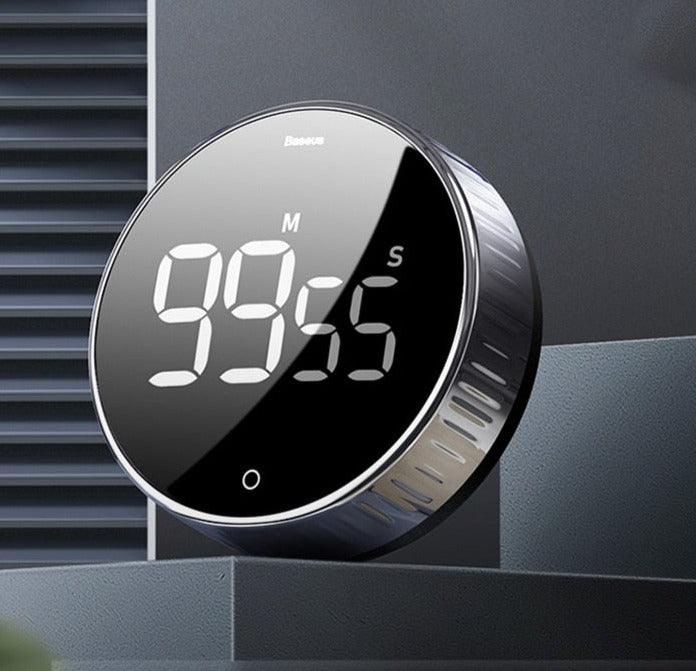 LED magnetic round digital kitchen timer with large LED display and magnetic back by Baseus on Tampa Home & Garden Store