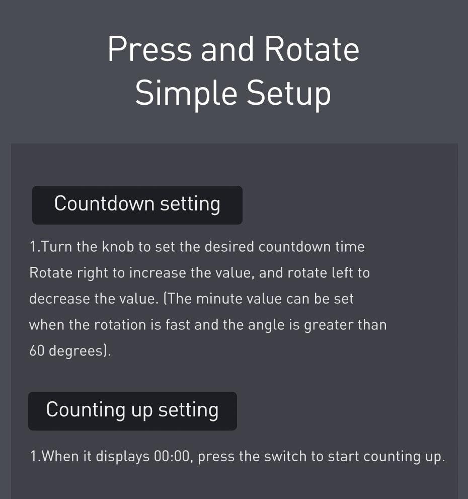 Stevvex LED magnetic digital kitchen timer screen showing countdown and count-up options on Tampa Home & Garden Store