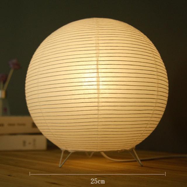 LED paper lantern desk lamp with warm glow round paper shade on metal tripod base 25cm on Tampa Home & Garden Store
