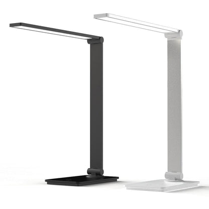 Pair of Stevvex LED Desk Lamps ST125160AYU with foldable rotatable arms in black and white on Tampa Home & Garden Store