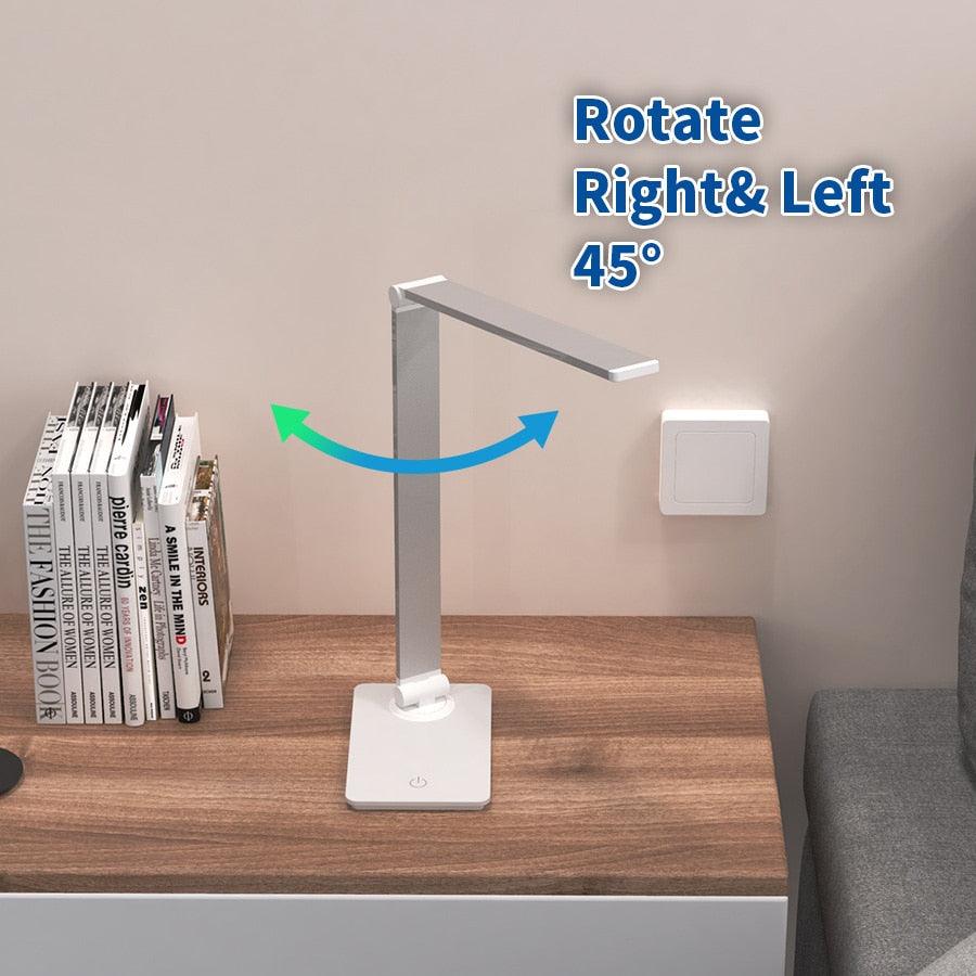 Stevvex LED desk lamp with foldable rotatable arm and touch switch in white finish on Tampa Home & Garden Store