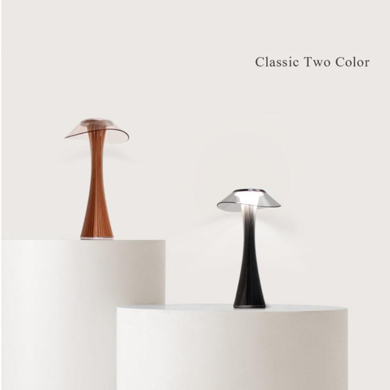Stevvex LED Table Lamp pair with USB charging dimmable touch brown wood-tone black crystal on Tampa Home & Garden Store