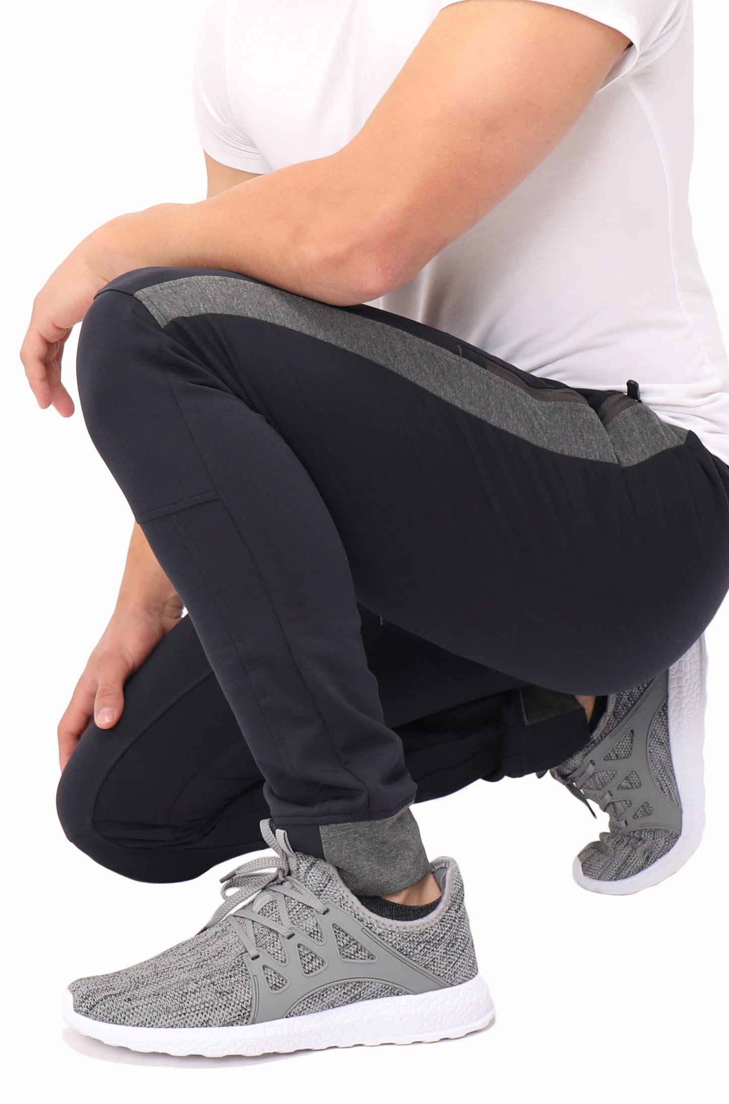 Infinite Flex Jogger Tall Fit men's navy joggers with gray side panels by SCR Sportswear on Tampa Home & Garden Store