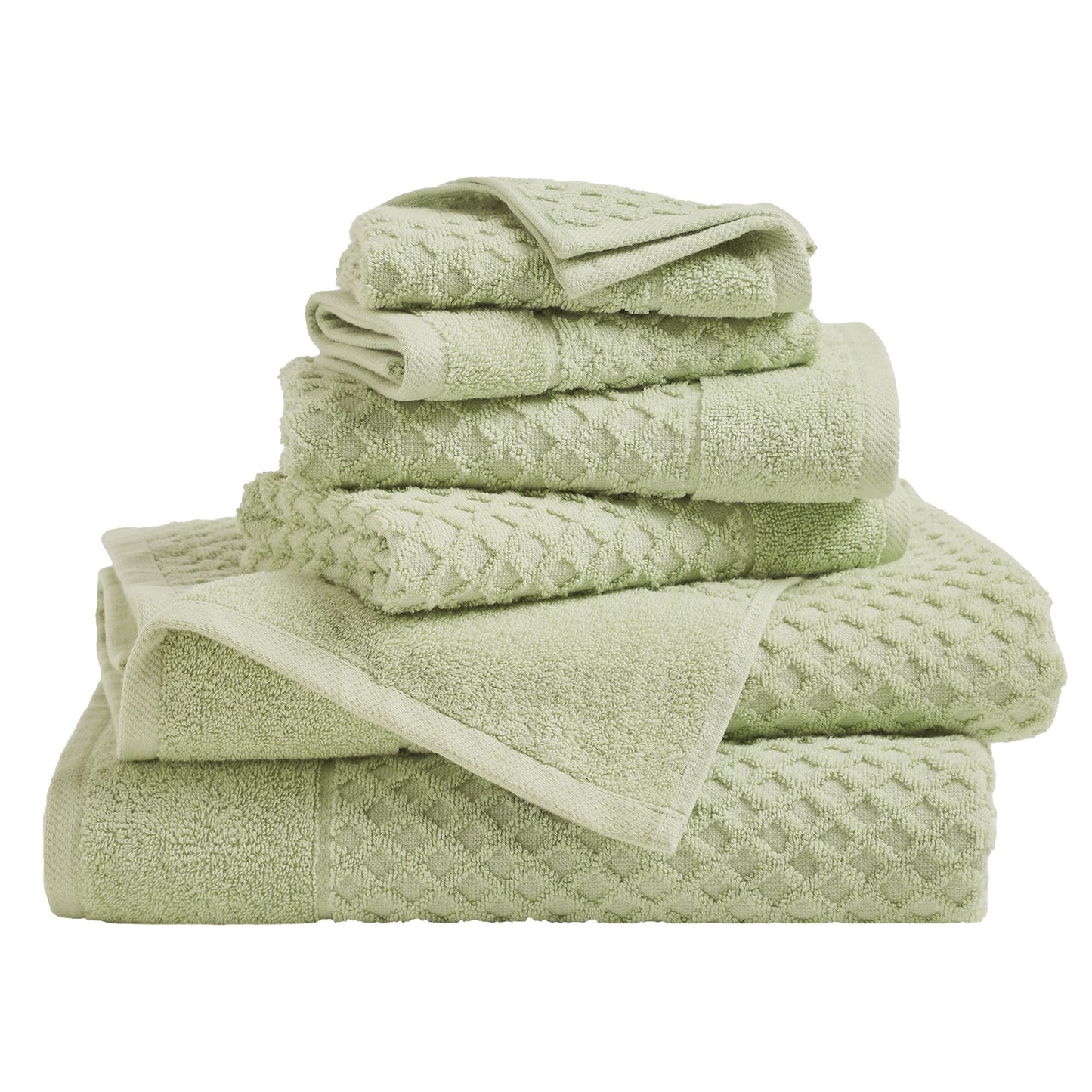 Cotton Diamond Waffle Weave Bath Towel Set