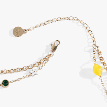 Double-Layer Lemon Necklace gold-tone by ALEX AND ANI with yellow lemon pendant on Tampa Home & Garden Store