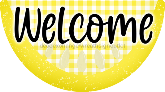 Lemon Sign, Welcome Door Hanger, wood sign, DECOE-W-179, 22" Door Hanger