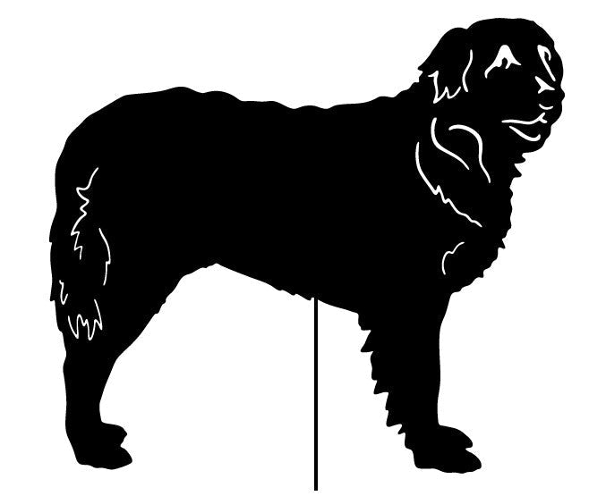 Leonberger garden stake wall hanging silhouette, black metal by Rustica Ornamentals on Tampa Home & Garden Store
