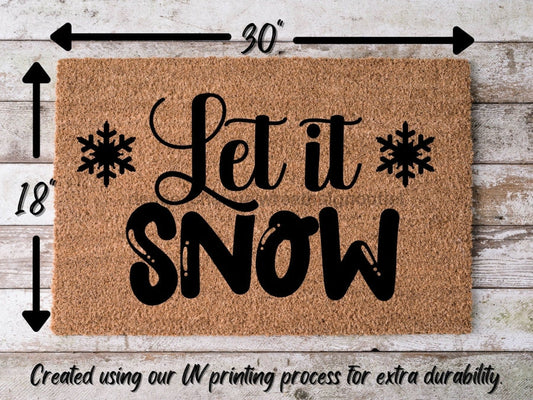 Let It Snow Door Mat | Hippo Christmas Doormat | Winter Decoration | Welcome Mat | Holiday Doormat | Winter Decor | Christmas Gift - Tampa soil911.com