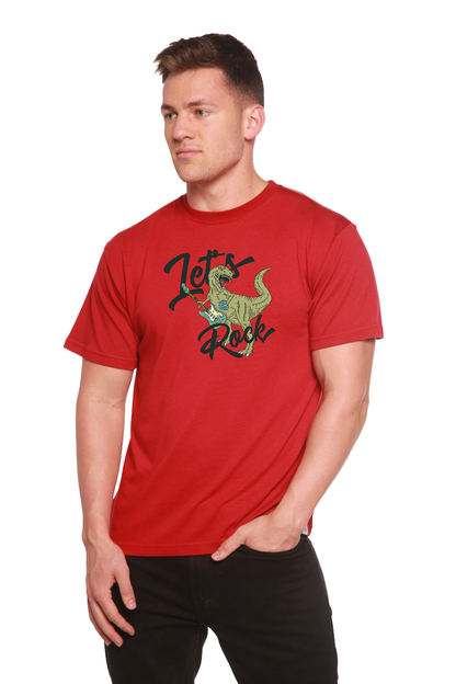 Lets Rock men's red graphic T-shirt by Spun Bamboo bamboo viscose/organic cotton blend on Tampa Home & Garden Store