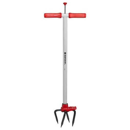 Corona ComfortGEL SoilRIPPER garden tiller with red handles and three-prong head on Tampa Home & Garden Store