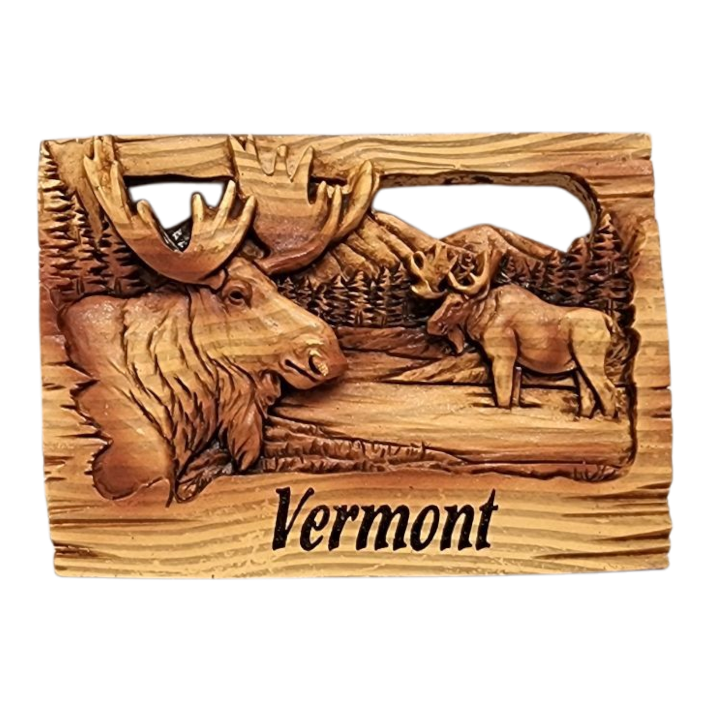 Aimant multicouche imitation bois - Orignal du Vermont