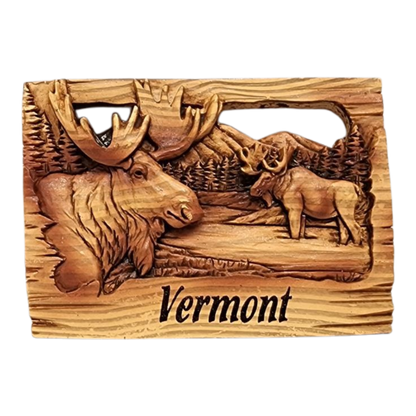 Aimant multicouche imitation bois - Orignal du Vermont