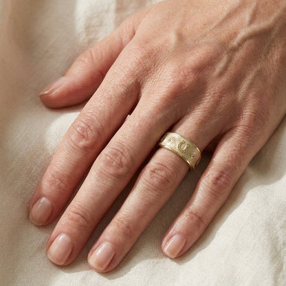 Horseshoe equestrian ring by Lauren G Adams, gold-tone band with horseshoe motif and diamond accents on Tampa Home & Garden Store