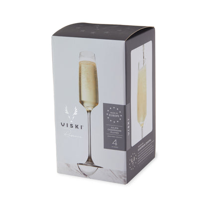 Set of Four Crystal Sparkling Wine Glasses