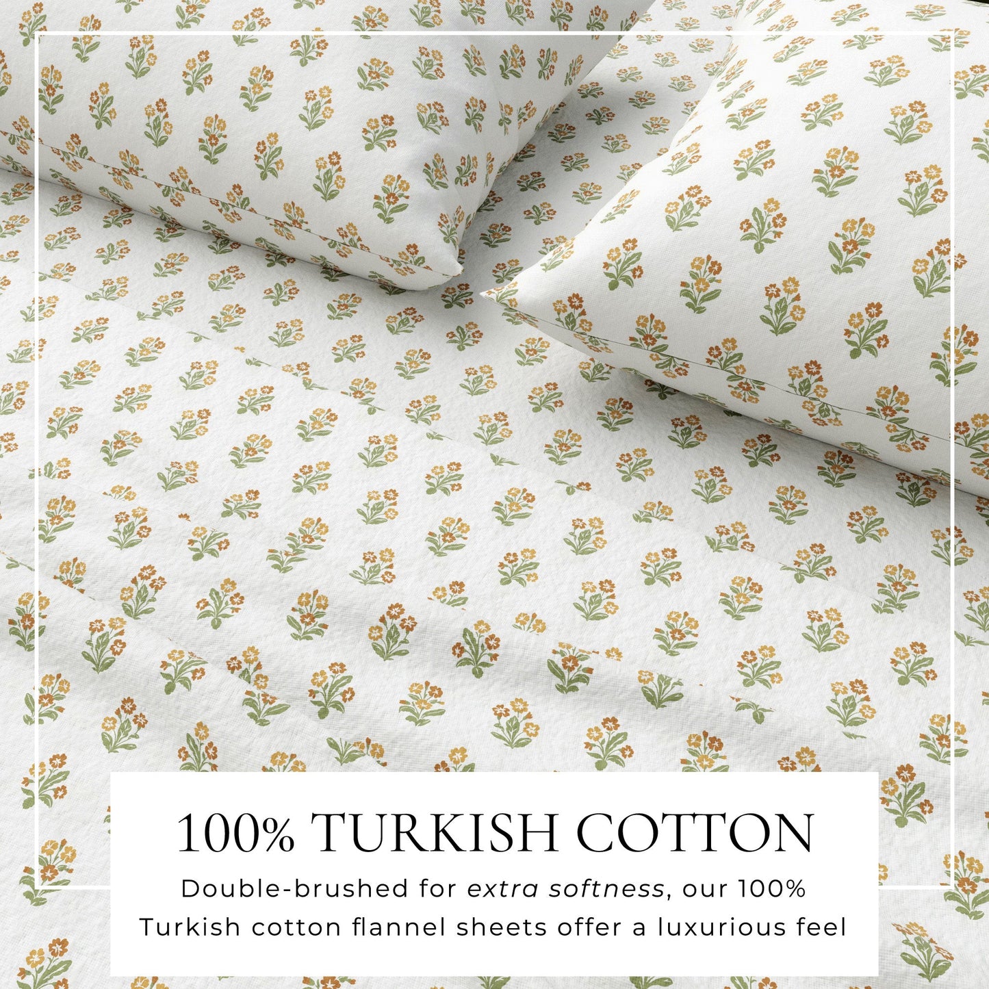 Turkish Cotton Flannel Sheet Set and Floral