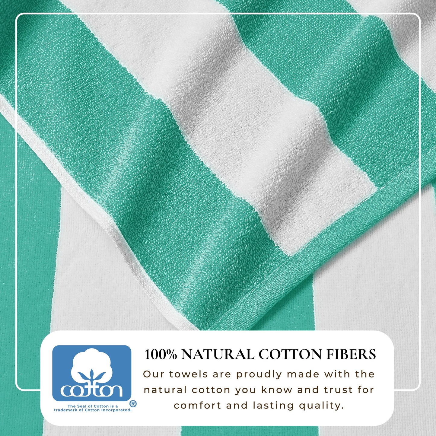 Cotton And Velour Cabana Stripe Beach Towel