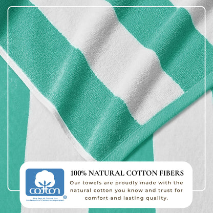 Cotton And Velour Cabana Stripe Beach Towel