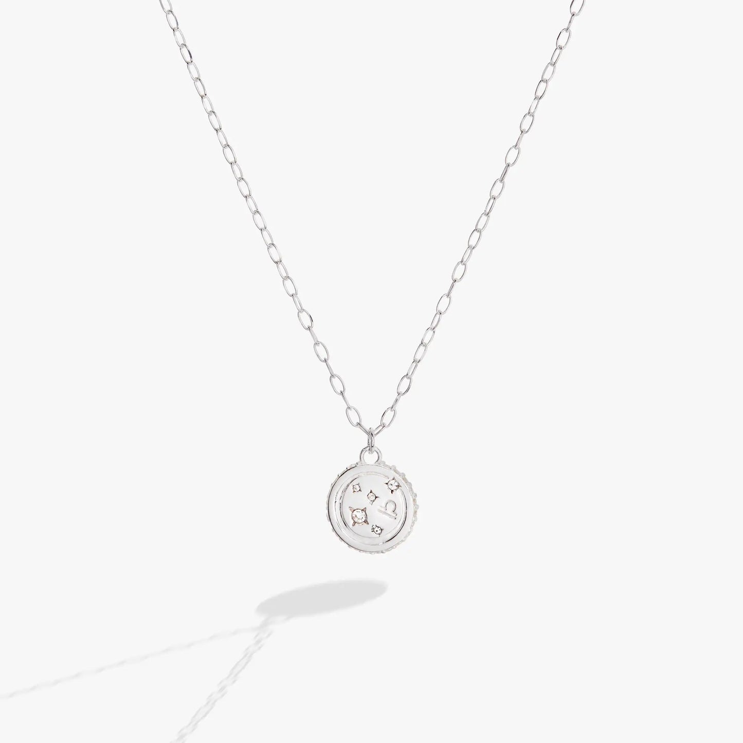 Libra Zodiac Precious Necklace by ALEX AND ANI, silver-tone chain with round charm on Tampa Home & Garden Store