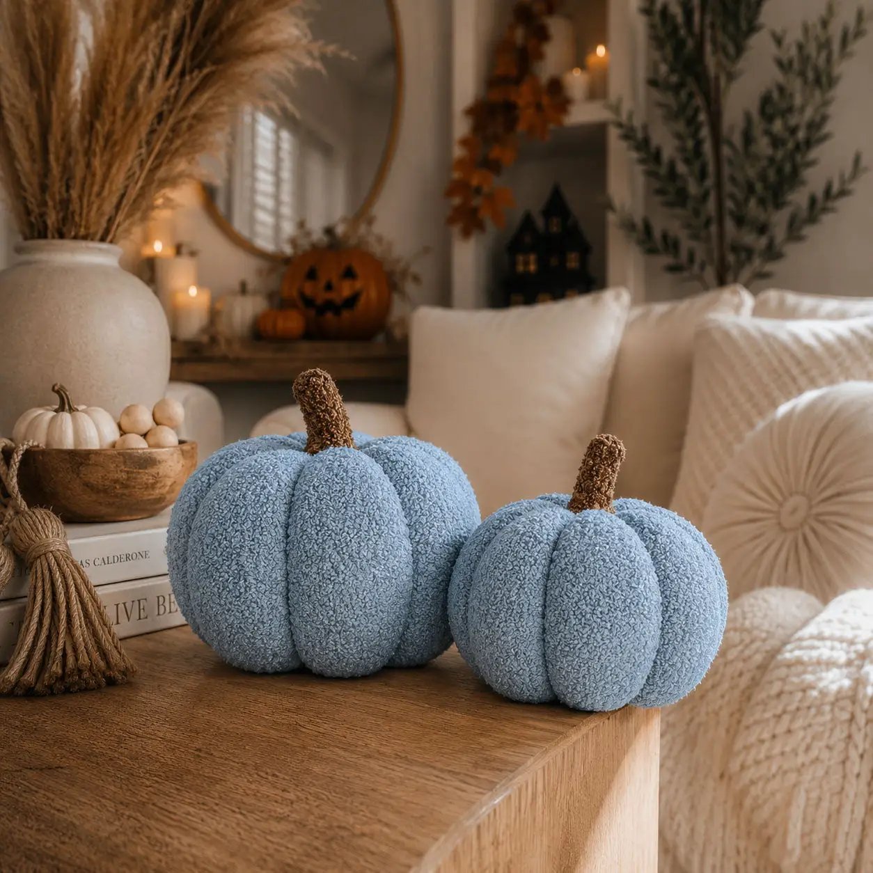 Blair Pumpkin Plush Decorative Pillow For Fall