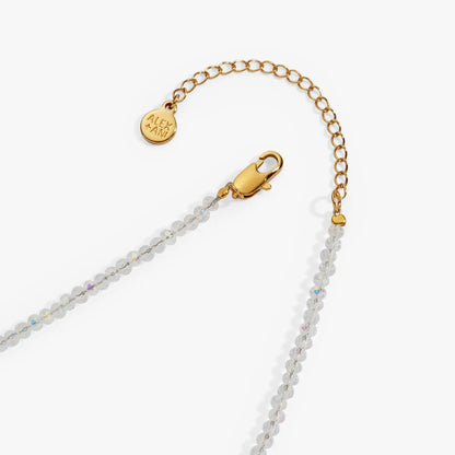 Christmas Muted Light Bulb Necklace by ALEX AND ANI, gold-tone chain with crystal beads on Tampa Home & Garden Store