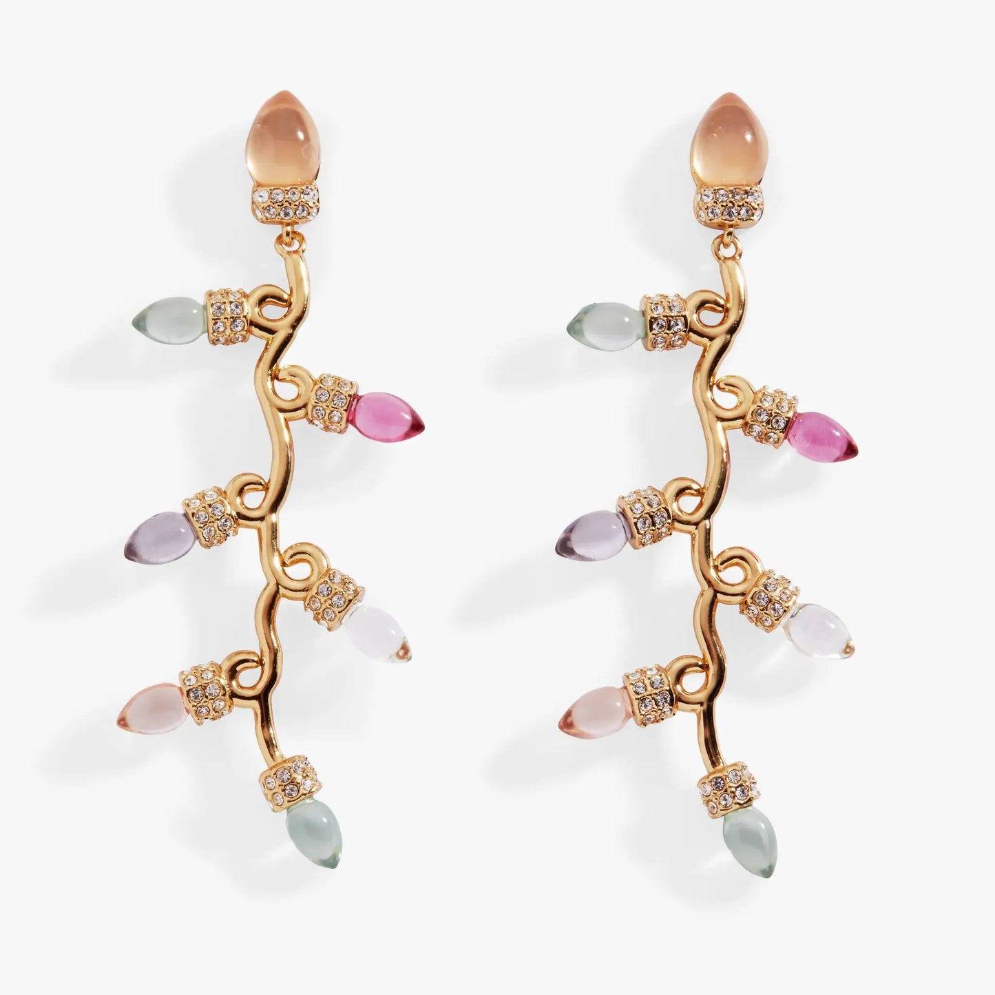 Christmas Muted Light Bulb Earrings With Crystals
