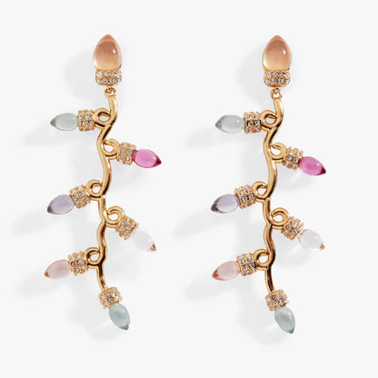 Christmas Muted Light Bulb Earrings With Crystals