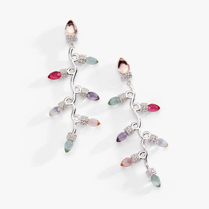 Christmas Muted Light Bulb Earrings With Crystals