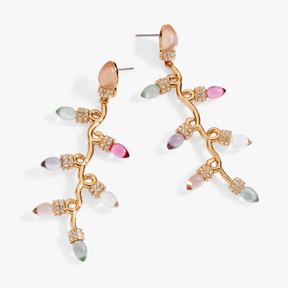 Christmas Muted Light Bulb Earrings With Crystals