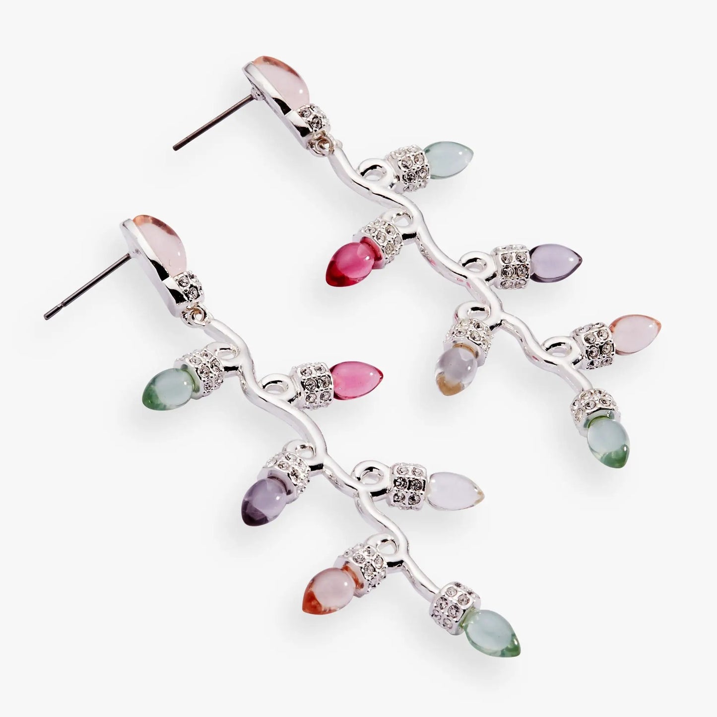 Christmas Muted Light Bulb Earrings With Crystals