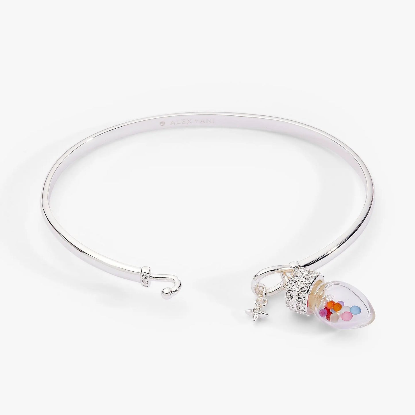 Bracelet Christmas Light Bulb Shaker Tension Cuff by ALEX AND ANI with glass bulb charm on Tampa Home & Garden Store