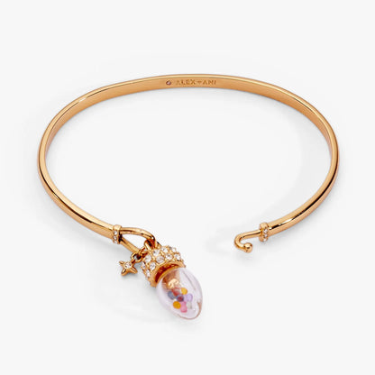 Christmas Light Bulb Shaker Tension Cuff bracelet by ALEX AND ANI with glass bead pendant on Tampa Home & Garden Store