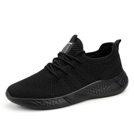 Stevvex men's black mesh running sneaker, breathable, non-slip sole on Tampa Home & Garden Store