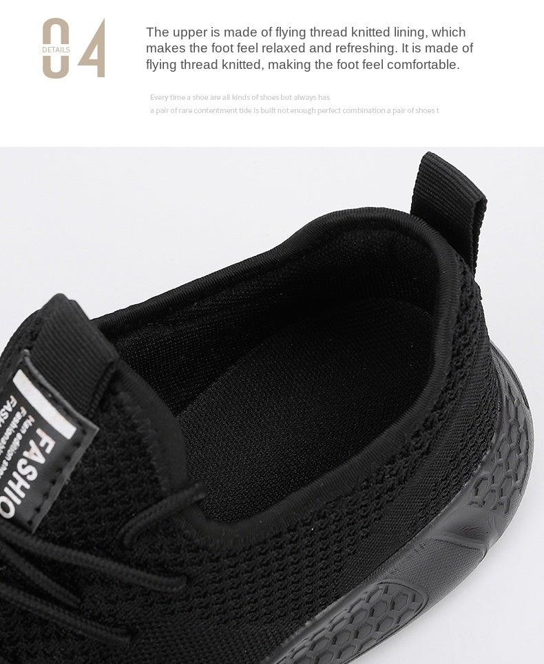 Stevvex men's black knit mesh sneaker with breathable upper and non-slip outsole on Tampa Home & Garden Store