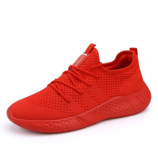 Stevvex men's red breathable mesh running sneaker with non-slip wear-resistant sole on Tampa Home & Garden Store
