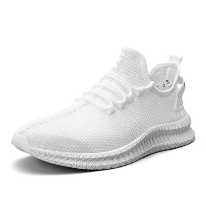 Stevvex men's white mesh running sneaker breathable upper lightweight sole non-slip outsole on Tampa Home & Garden Store