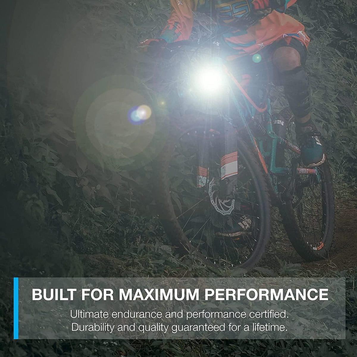 Stevvex USB rechargeable bike light set with front headlight and rear taillight, 4 modes on Tampa Home & Garden Store
